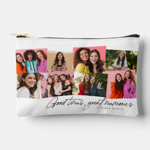 良い時の思い出素晴らしおもしろい写真コラージュ アクセサリーポーチ