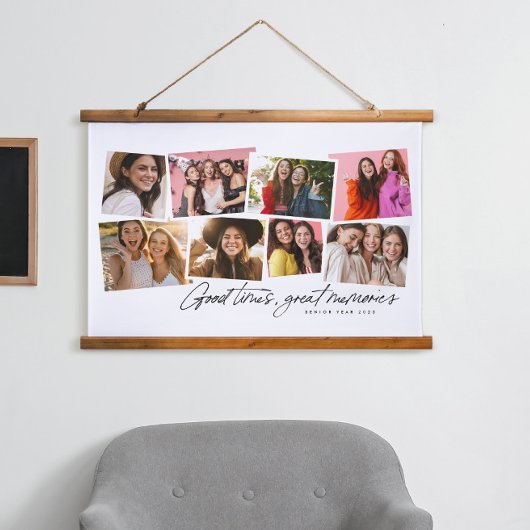 良い時の思い出素晴らしおもしろい写真コラージュ 吊り下げ型タペストリー