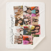 良い時の思い出素晴らしおもしろい12写真コラージュ シェルパブランケット (正面)