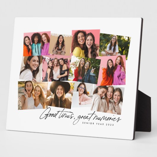 良い時の思い出素晴らしおもしろい12写真コラージュ フォトプラーク (側面)