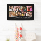 良い時の思い出素晴らしブラックフォトコラージュ 横断幕 (インサイチュ)