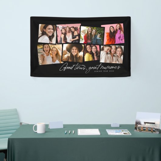 良い時の思い出素晴らしブラックフォトコラージュ 横断幕 (トレードショー)