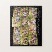 良い時の思い出素晴らし12フォトコラージュ黒 ジグソーパズル (縦)