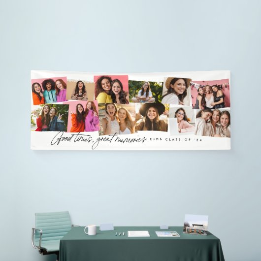 良い時の思い出素晴らし12写真おもしろいコラージュ 横断幕 (トレードショー)