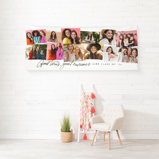 良い時の思い出素晴らし12写真おもしろいコラージュ 横断幕 (インサイチュ)