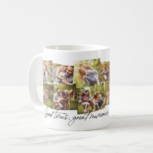 良い時の思い出素晴らし12写真家族コラージュ コーヒーマグカップ (正面左)