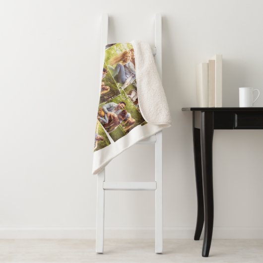 良い時の思い出素晴らし12写真家族コラージュ シェルパブランケット (インサイチュ)