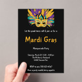 「良い時を過転がごす：マルディグラお祝い」 アクリル招待状 (インサイチュ (ポータブル))