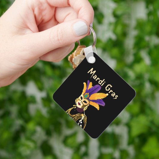 「良い時を過転がごす：マルディグラお祝い」 キーホルダー (手)