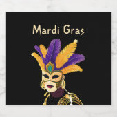 「良い時を過転がごす:マルディグラお祝い」 スパークリングワインラベル (シングルラベル)