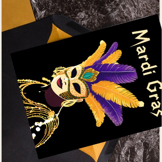 「良い時を過転がごす:マルディグラお祝い」 ポストカード