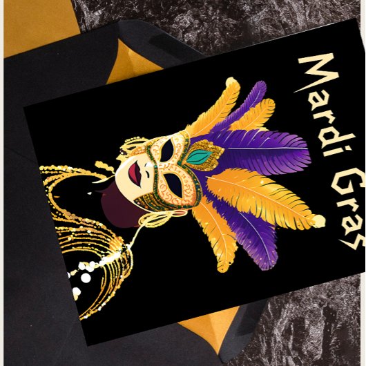 「良い時を過転がごす:マルディグラお祝い」 招待状