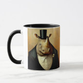 良い服を着たサイのコーヒーマグ マグカップ (左)