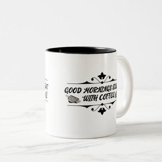 良い朝はコーヒーから始まる ツートーンマグカップ (正面右)