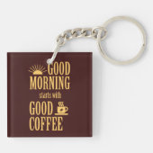 良い朝は良いコーヒーから始まる キーホルダー (裏面)
