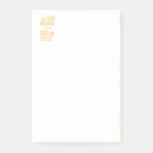 良い朝は良いコーヒーから始まる ポストイット (正面)
