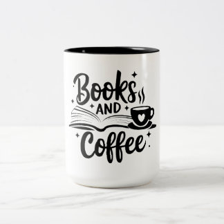 良い本と温かいコーヒー ツートーンマグカップ