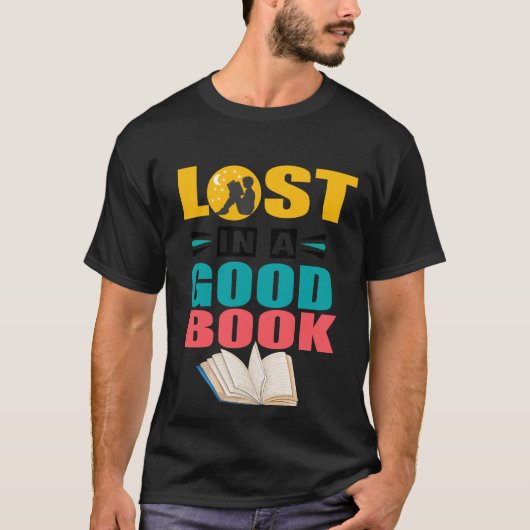 良い本に夢中 読書好き ギフトTシャツ Tシャツ (正面)