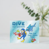 良い本に飛び込む ポストカード (スタンド正面)