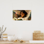 良い本を持って家にいる ポスター (キッチン)