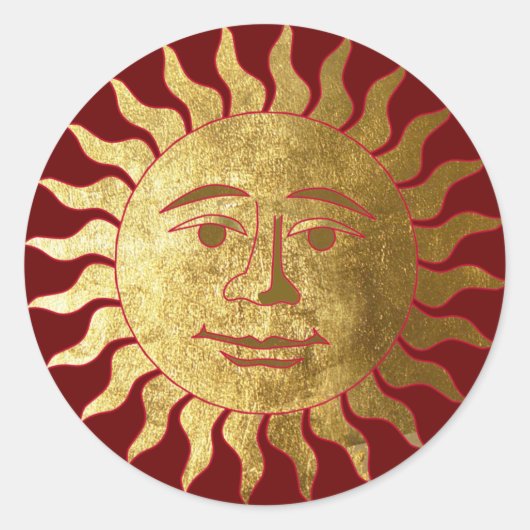 良い気分の太陽 ラウンドシール (正面)