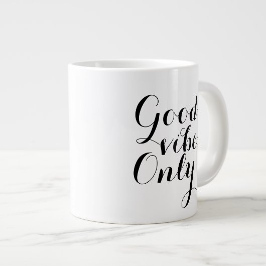 良い気持ちのみで幸感動的せな肯定 ジャンボコーヒーマグカップ (正面右)