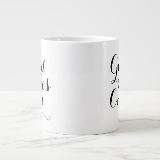 良い気持ちのみで幸感動的せな肯定 ジャンボコーヒーマグカップ (正面)