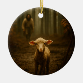 良い牧羊人と迷える羊 - イエス様と羊 セラミックオーナメント