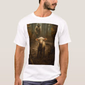 良い牧羊人と迷える羊 - イエス様と羊 Tシャツ (正面)