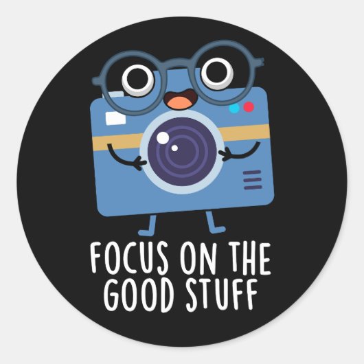 良い物に焦点前向きを当てるPun Dark BG ラウンドシール (正面)