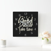 良い物は時間時計を取る スクエア壁時計 (ホーム)