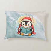 良い物語に飛び込もう リーディングペンギン枕 アクセントクッション (裏面)