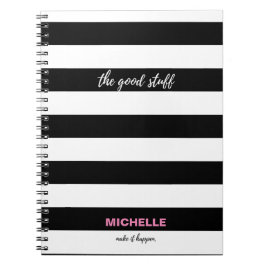 "良い物"白黒ストライプの名 ノートブック
