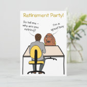 良い犬のユーモアの引退パーティの招待状 招待状 (スタンド正面)