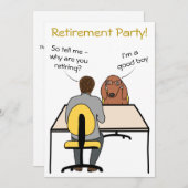 良い犬のユーモアの引退パーティの招待状 招待状 (正面/裏面)