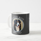 良い男の子の犬を追加フォト文字アートグレモダンー コーヒーマグカップ (正面左)