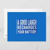 良い笑いは、あなたの電池の幸福の広告を充電する ポストカード (正面/裏面)