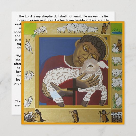 良い羊飼いと羊失ったのフラットカード (正面/裏面)