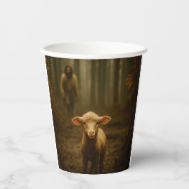 良い羊飼いと迷いし羊-イエスと羊 紙コップ