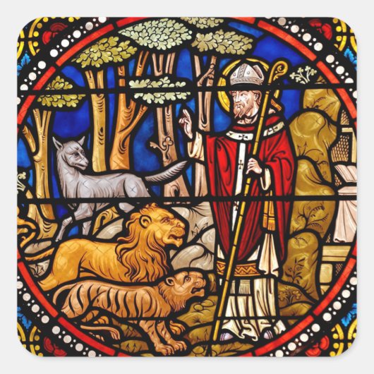 良い羊飼いのステッカー スクエアシール (正面)