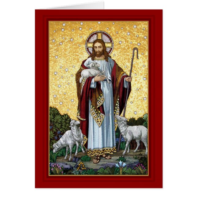 良い羊飼いのタイルを飾るキリスト，クフスタイン，オーストリア (正面)