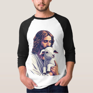良い羊飼い:子羊のラグランTシャツとイエス Tシャツ