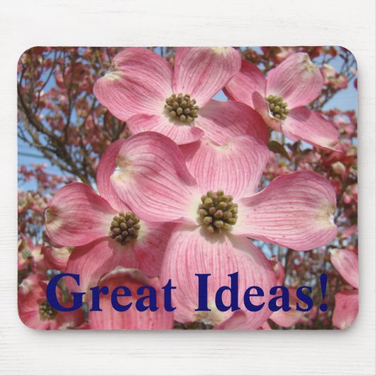 良い考え! mousepadのピンクのミズキの花 マウスパッド (正面)