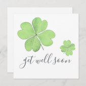 良い良い良い緑の4つの葉クローバー (正面/裏面)