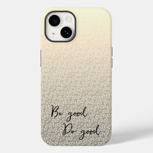 良い良い葉の花模様金ゴールド茶色 Case-Mate iPhoneケース (裏面)