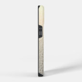 良い良い葉の花模様金ゴールド茶色 iPhoneケース (右側面)