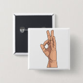 良い良い~手印およびジェスチャー 缶バッジ (正面&裏面)