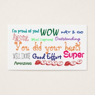 良い行動、良い努力の賞の認識カード