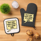 良い見方でなければ振り返らない 鍋つかみ&鍋敷きセット (トップダウン)