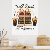 良い読とカフェイン本の恋人の本トックギフト ポスター (キッチン)